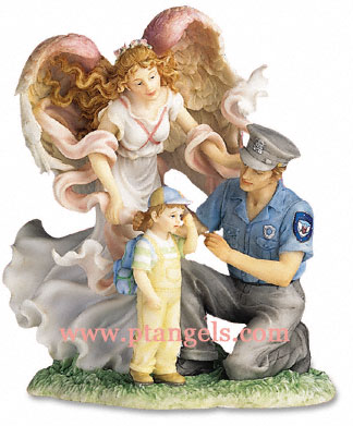 Seraphim Classic Figurine Caring Touch with Policeman